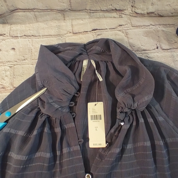 Feather Bone Anthropologie Blouse Marietta High Neck L - Picture 5 of 12